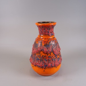 Orange Fat Lava Bay West German Vase