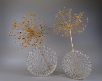 Walther Glas set of 2 glass vases, Made in Germany 1970s