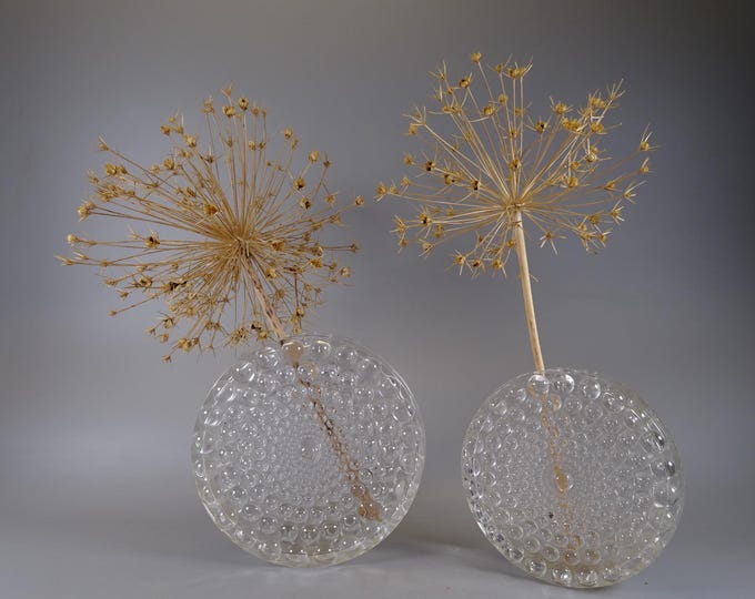 Walther Glas set of 2 glass vases, Made in Germany 1970s