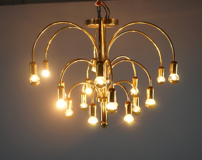1 ceiling lamp in gold with bulbs in Hollywood Regency design