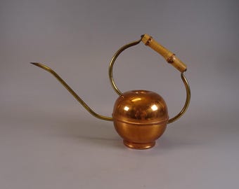 Vintage Copper Jug with Bamboo Handle