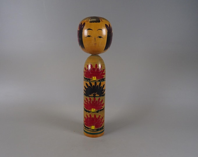 Kokeshi doll wooden figure from Japan vintage, 70s -80s