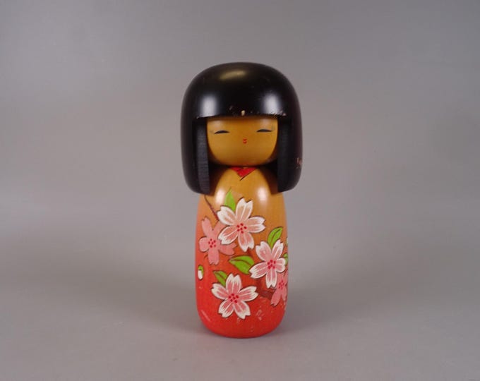 Kokeshi doll wooden figure from Japan vintage, 70s -80s