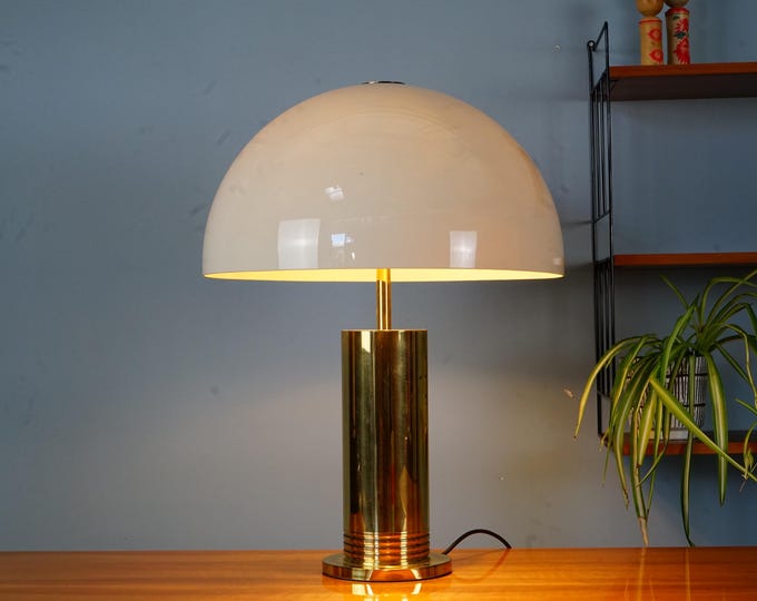 XXL Cosack table lamp from the 1970s in brass and plastic