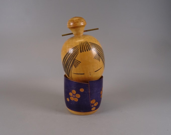 Kokeshi doll wooden figure from Japan vintage, 70s -80s