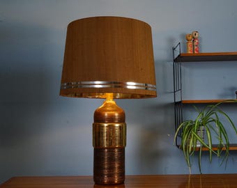 Ceramic lamp by LECLAIRE & SCHÄFER from the 1980s in copper and gold