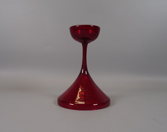 1 WMF Glass Candlestick Cari Zalloni Design 60s 70s Candlestick Vintage Red