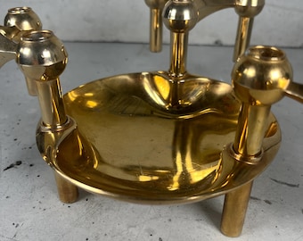 Set of 4 original gold Nagel candle holders from the 1970s, vintage