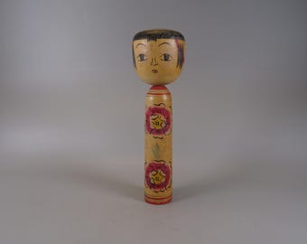 Kokeshi doll wooden figure from Japan vintage, 70s -80s