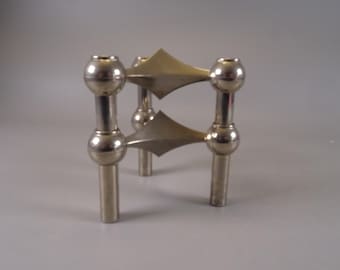 Set of 2 candle holders from BMF SILVER - candle holder plug-in system from the 1970s