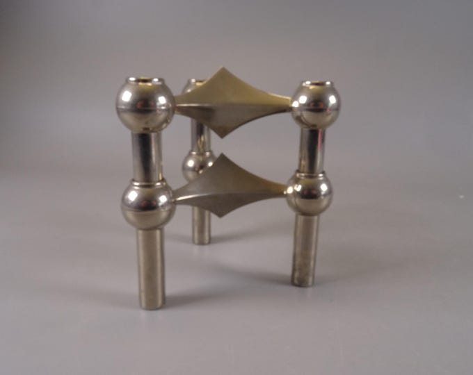 Set of 2 candle holders from BMF SILVER - candle holder plug-in system from the 1970s