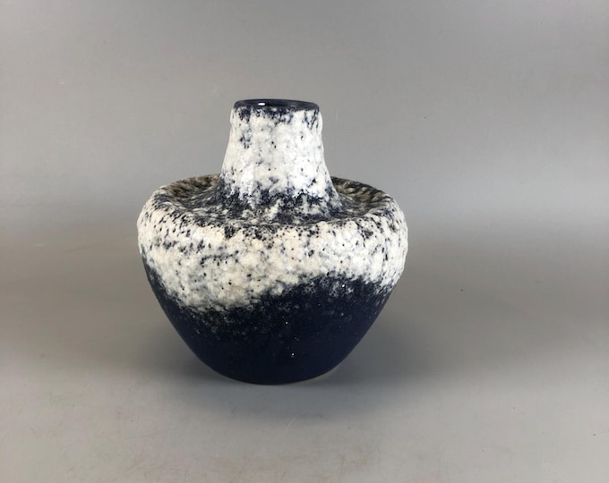 Beautiful ES Keramik Fat Lava vases blue and white from the 2970s
