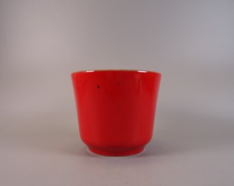Fire red flower pot planter by BAY Keramik from the 1970s