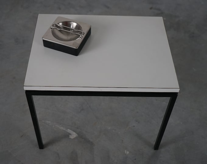 Side table with white top, black frame, 1970s, vintage