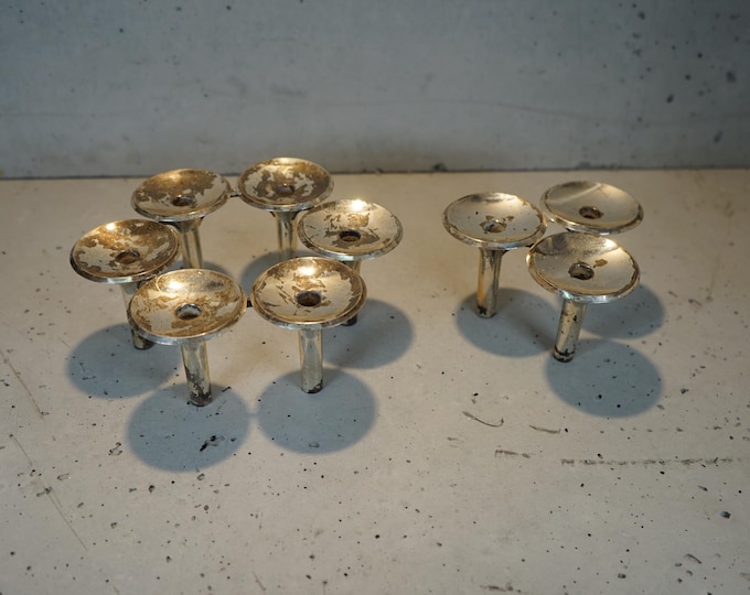 Set of 2 Candle Holders for 6 and 3 Candles by Fritz Nagel Germany 1970