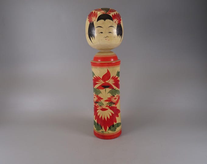 Kokeshi doll wooden figure from Japan vintage, 70s -80s