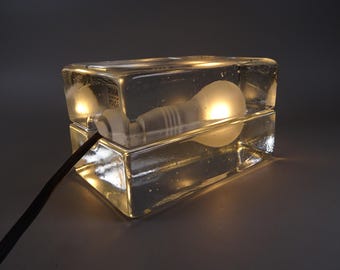 Design Stockholm House glass lamp light bulb glass block