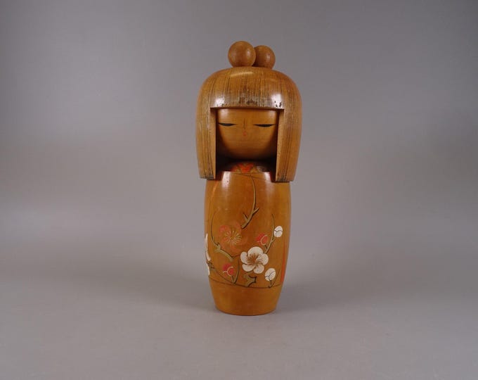 Kokeshi doll wooden figure from Japan vintage, 70s -80s