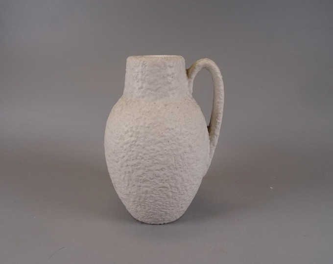 Scheurich Blue Fat Lava Vase 414-15 from the 1960s White