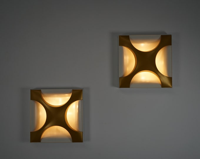 1 of 2 Wall or Ceiling Lights by Rolf Krüger for Staff, 1960s Space Age Design