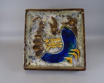 Schäffenacker Zodiac Sign "Scorpio" Wall Plate 1970s Decor Studio Ceramic Design