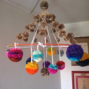 Golden spider with pompoms