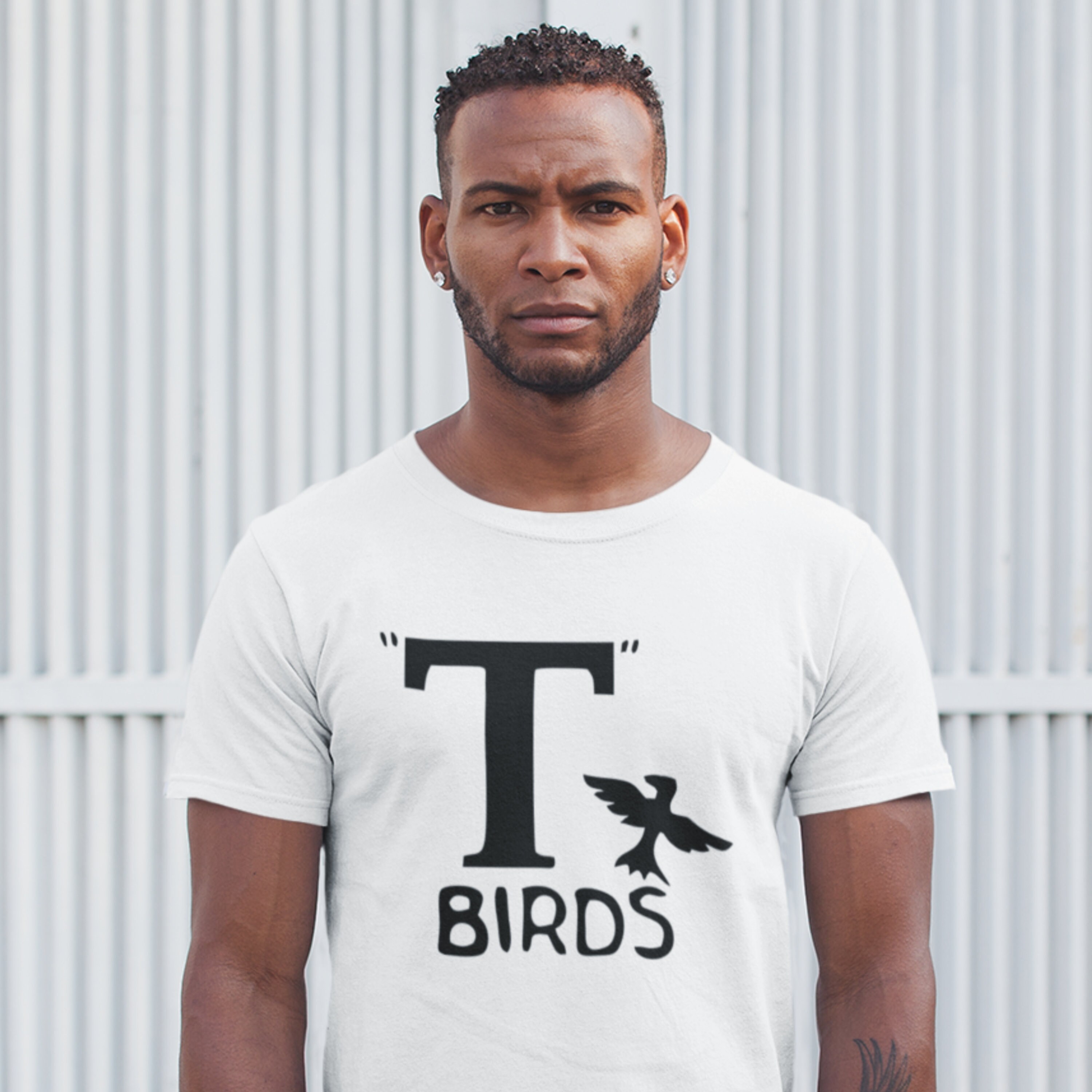 T BIRDS T SHIRT FUNNY MENS GREASE TRAVOLTA FANCY DRESS FASHION RETRO 