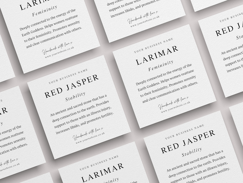 Printable Crystal Cards