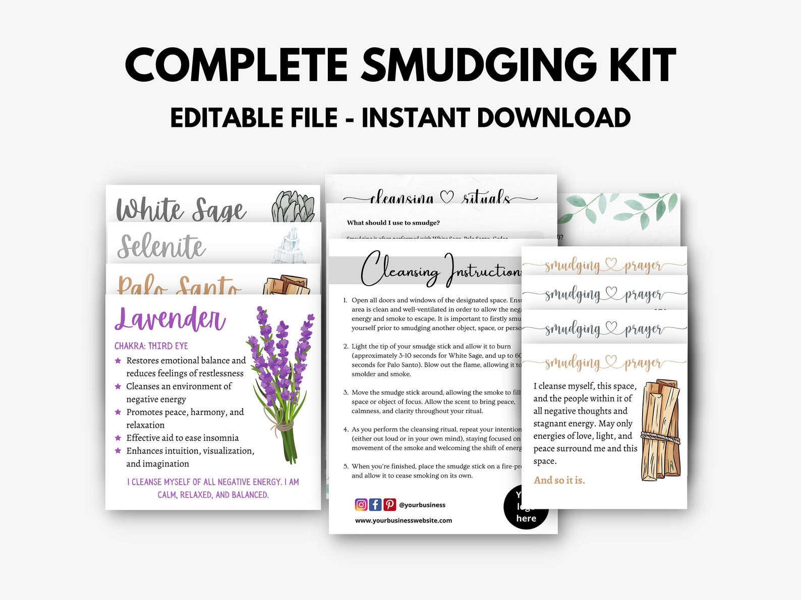 Smudging Printable Smudging Instant Download Cleansing | Etsy