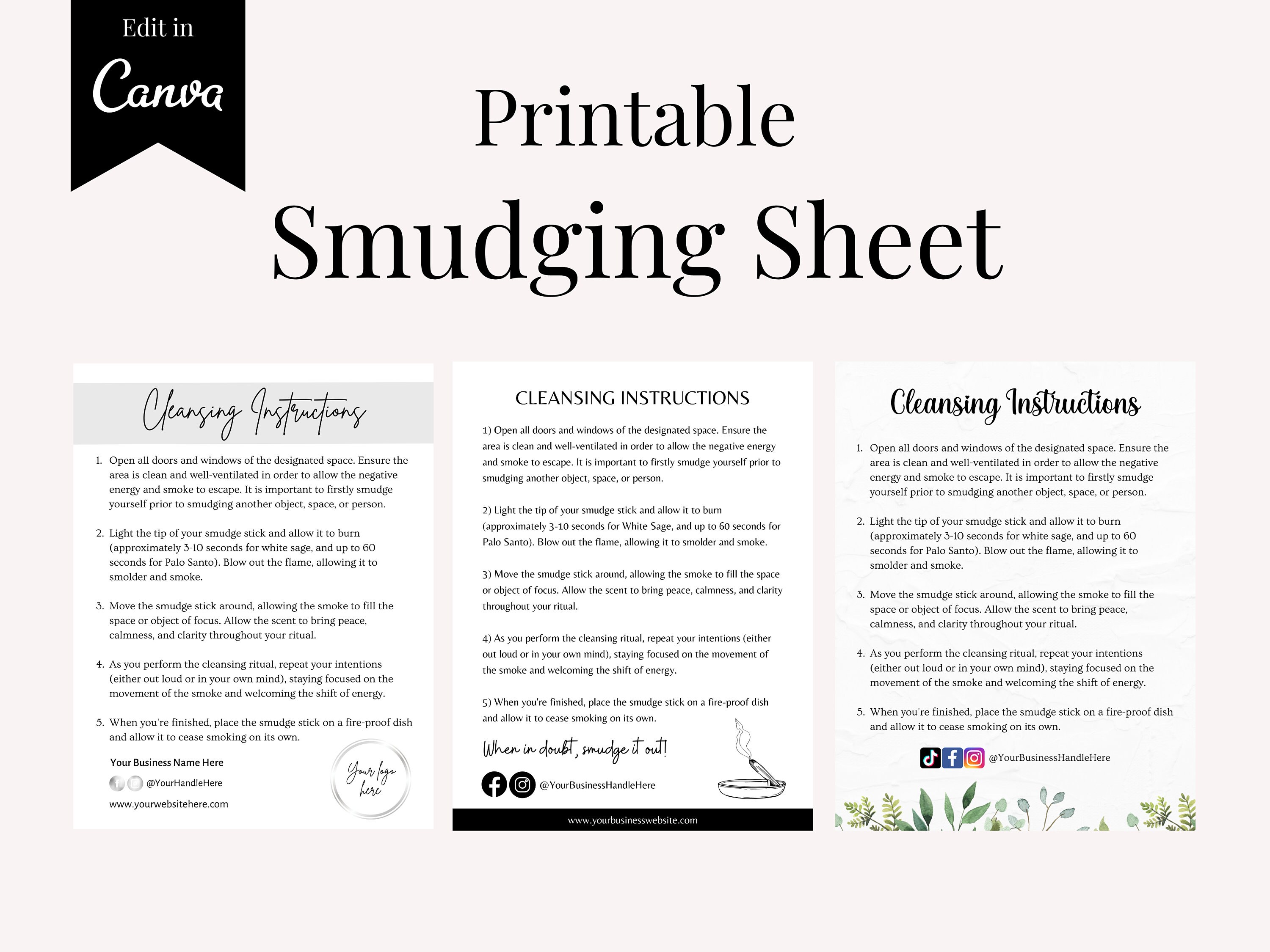 Smudging Printable Smudging Instant Download Smudging | Etsy