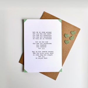 Card - Poem 'Die ene' + Envelop