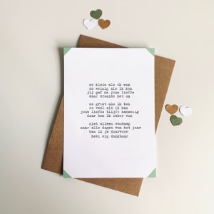 Kaartje - Gedichtje 'Jouw liefde' + Envelop
