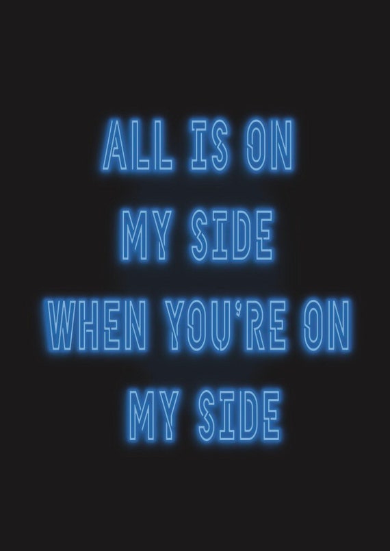 Download Sam Fender All Is On My Side A4 Lyric Print Black Neon Etsy