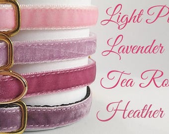 Floral shades- Cat collar/Simple velvet cat collar/Cat collar with bell/Velvet dog collar width 3/8 inch(1 cm)/Non-Breakaway/Breakaway