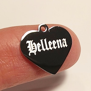 Mini Personalized Id Tag-silver Heart for cat collar/Pet locket/Engraved Cat ID Tag/Kitten mini Id Tag/Personalized Pet Id Tag/Heart Id Tag