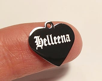 Mini Personalized Id Tag- silver Heart /cat collar/Kitten Id tag/Engraved Cat ID Tag/kitten mini Id Tag/Personalized Pet Id Tag/heart Id Tag