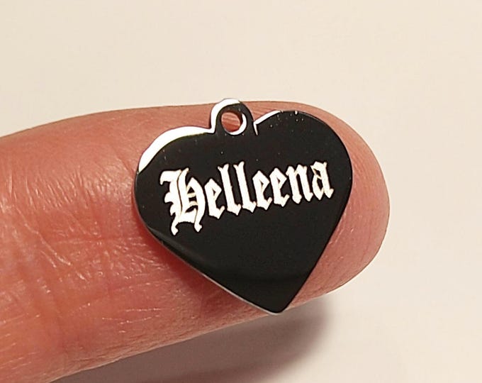 Mini Personalized Id Tag- silver Heart /cat collar/Kitten Id tag/Engraved Cat ID Tag/kitten mini Id Tag/Personalized Pet Id Tag/heart Id Tag