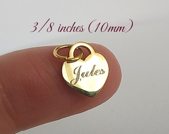 Micro Heart Pet ID Tag: Engraved cat/dog Tag (10mm)