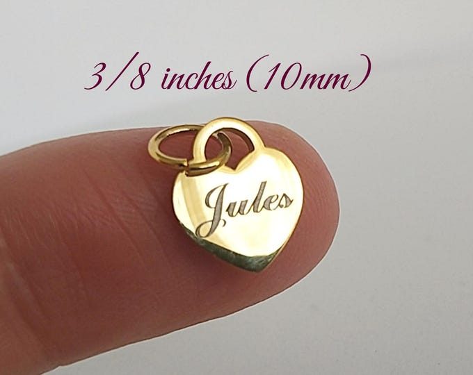 Micro Heart Pet ID Tag: Engraved cat/dog Tag (10mm)