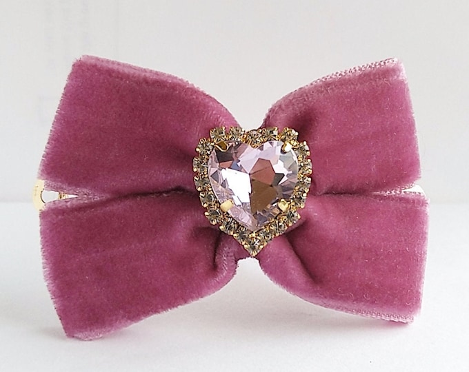 Pet barrette-Clip hair/Luxury Velvet bow/Dog hair bow/girl Yorkie hair bow/shih tzu clip hair bow /clip for dogs, all/clip, french barrette.