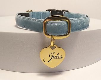 4/5" Heart-Id Tag/Pet locket Personalized/Tag for cat collar/Engraved Cat ID Tag