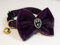 Cat collar- Lilac velvet. Gothic Purple Bow tie.Kitten collar.Cat collar.Puppy collar.Dog collar.Collars cats.Breakaway\/Non-Breakaway product logo