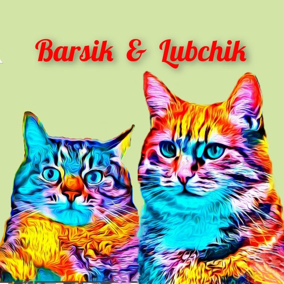 Multiple Pet Portrait/funny Cat Dog Portrait/portrait for Etsy