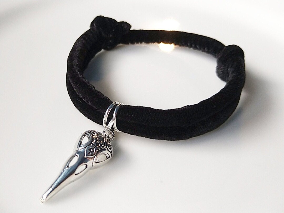 Cat Collar Bird Skull/black Velvet/japanese Collar/halloween Etsy