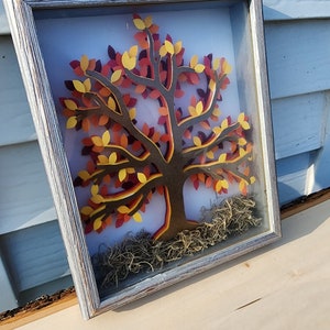 Fall 3D layered cardstock Shadow box seasonal decor