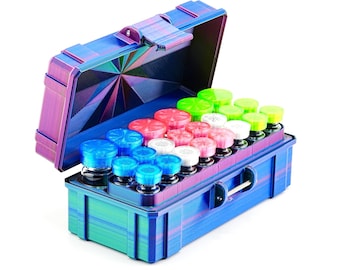 Mixed Vial Case | 16-Slot 3 ml + 4 or 6-Slot 10 ml | Optional Storage Compartment | Organizer for GLP-1, Peptides, Research