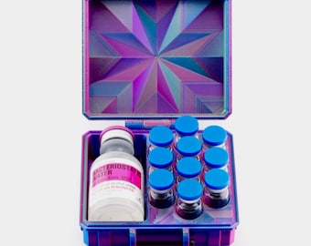 Mixed Vial Case | 10-Slot 3 ml Vial Case & 1 BAC Slot | Organizer for GLP-1, Peptides, Research