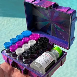 Vial Case holds 12 x 3ml Vials, 3 x 5 ml Vials, and one 30ml BAC water container, for peptide and glp1 research (accessories not included)