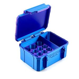 Mixed Vial Case | Personalized Lid Text Option | 12-Slot 3 ml + 3-Slot 5-10 ml Vial Case | Optional BAC Water Slot | GLP-1, Peptides