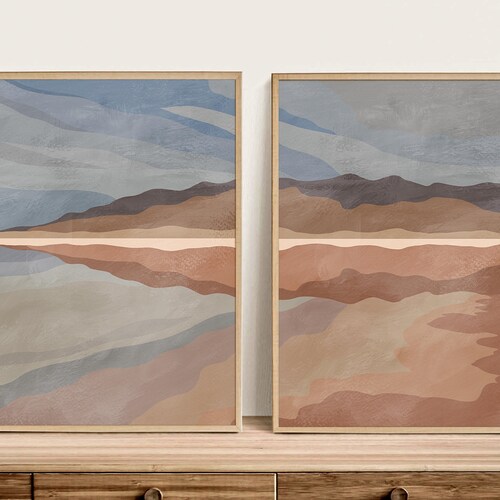 Boho Printable Art Mid Century Modern Beach Art Set of 5 Etsy